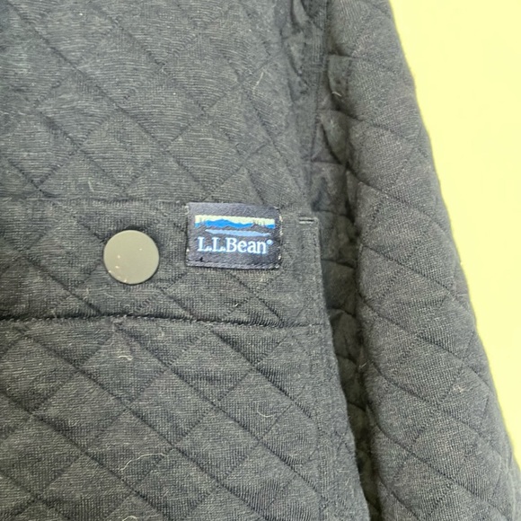 L.L. Bean Navy Blue Quilted Cotton Shirt Jacket - Picture 3 of 5